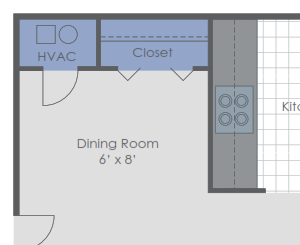 One bedroom floorplan layout